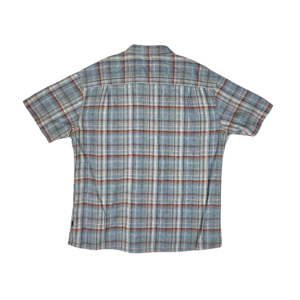 Kuhl Plaid Shirt Mens 2XL Blue Beige Linen Blend Button Down SS Lot 2 - Picture 3 of 16